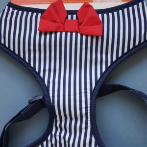 Blue Striped Dog Harness - Large