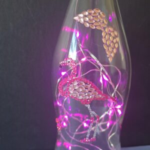 Light up Bottle   - Pink Flamingo Design